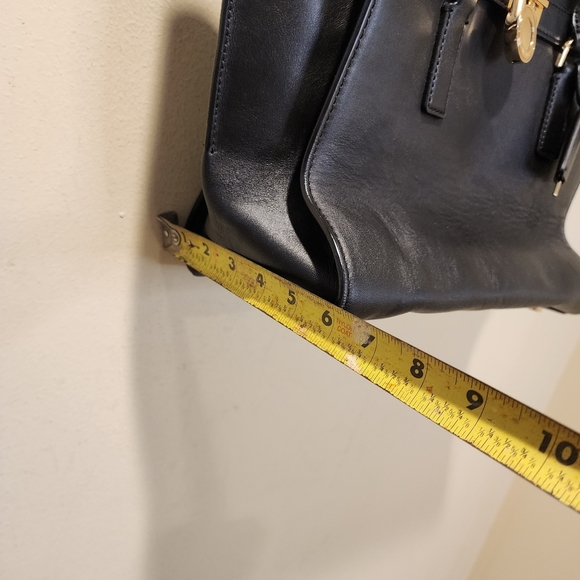 Michael Kors Hamilton Black Leather Satchel Bag  with Gold Hardware - Picture 15 of 15